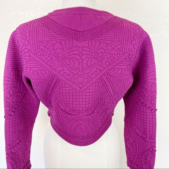 Soft Surroundings Purple Crop Boho Tassel Jacket Coat Size XS - Picture 5 of 7